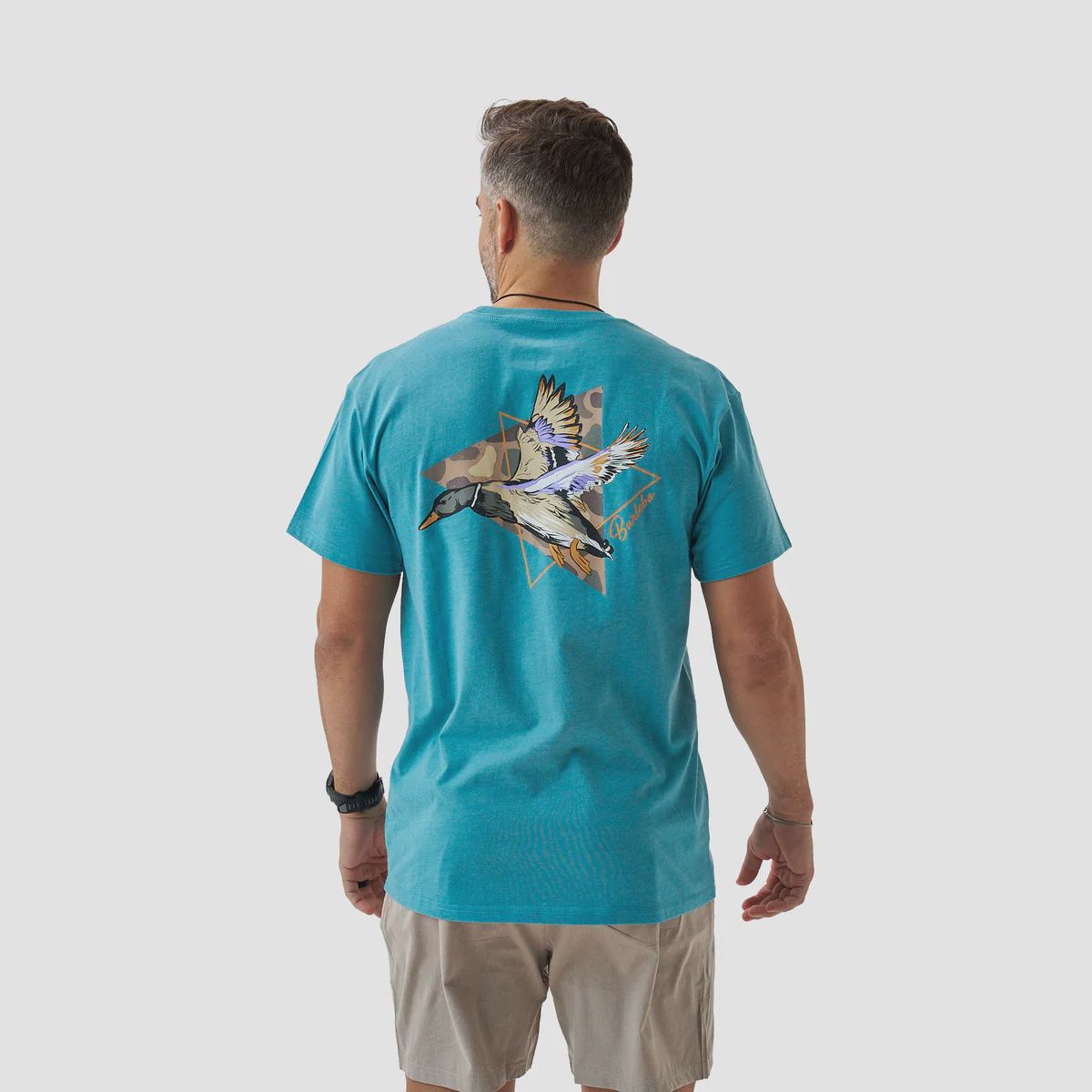 Pintail Triangle Duck Short Sleeve Tee - Heather Cyan