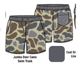 Youth Swim Trunk - Jumbo Deer Camo