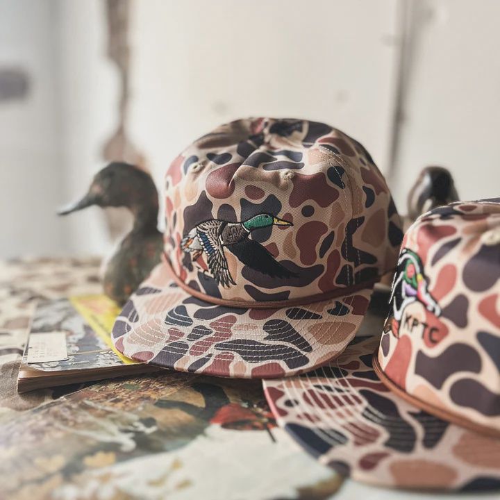 Flying Mallard Rope Hat - Woodland Camo