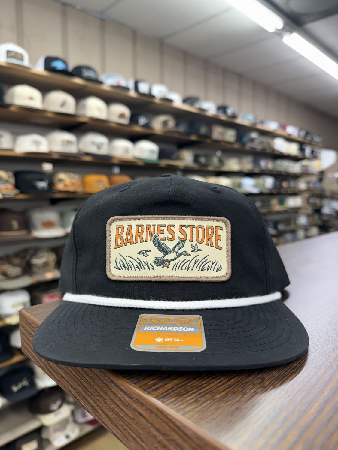 Barnes Woven Patch Rope Hat - Black/White