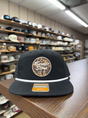 Camo Rubber Patch Rope Hat - Black/White