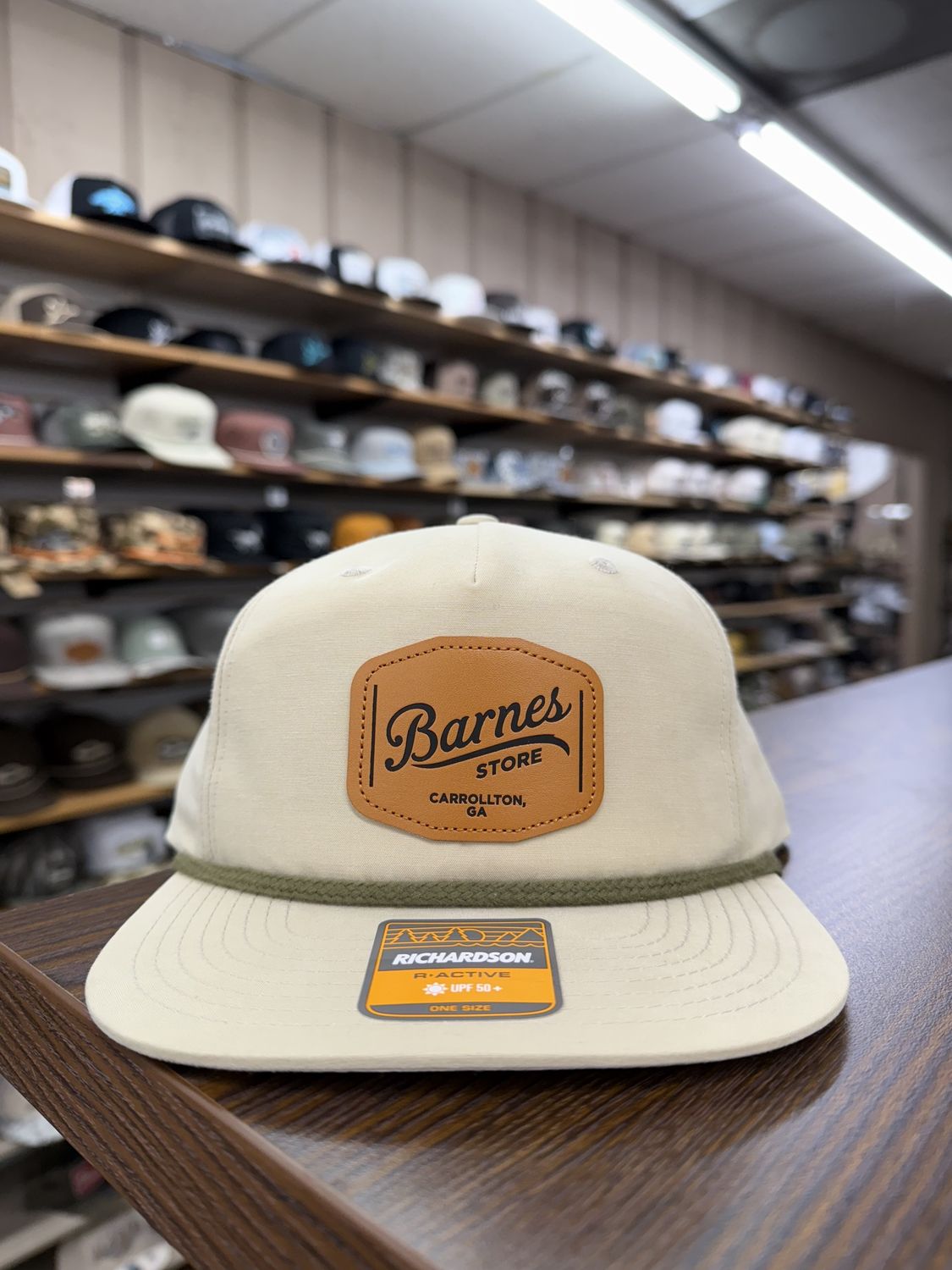 Leather Patch rope Hat - Sand/Loden