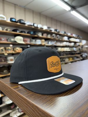 Leather Patch Rope Hat - Black/White