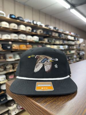 Flying Mallard Rope Hat - Black/White