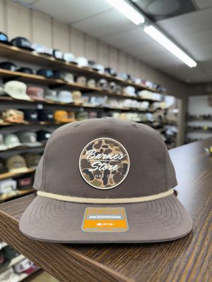 Camo Rubber Patch Rope Hat - Mocha