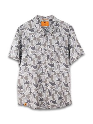 Men's Button Up Shirt - Grey Camo