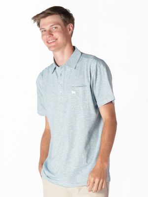 Men's Micro Stripe UPF Polo - Blue Stripe