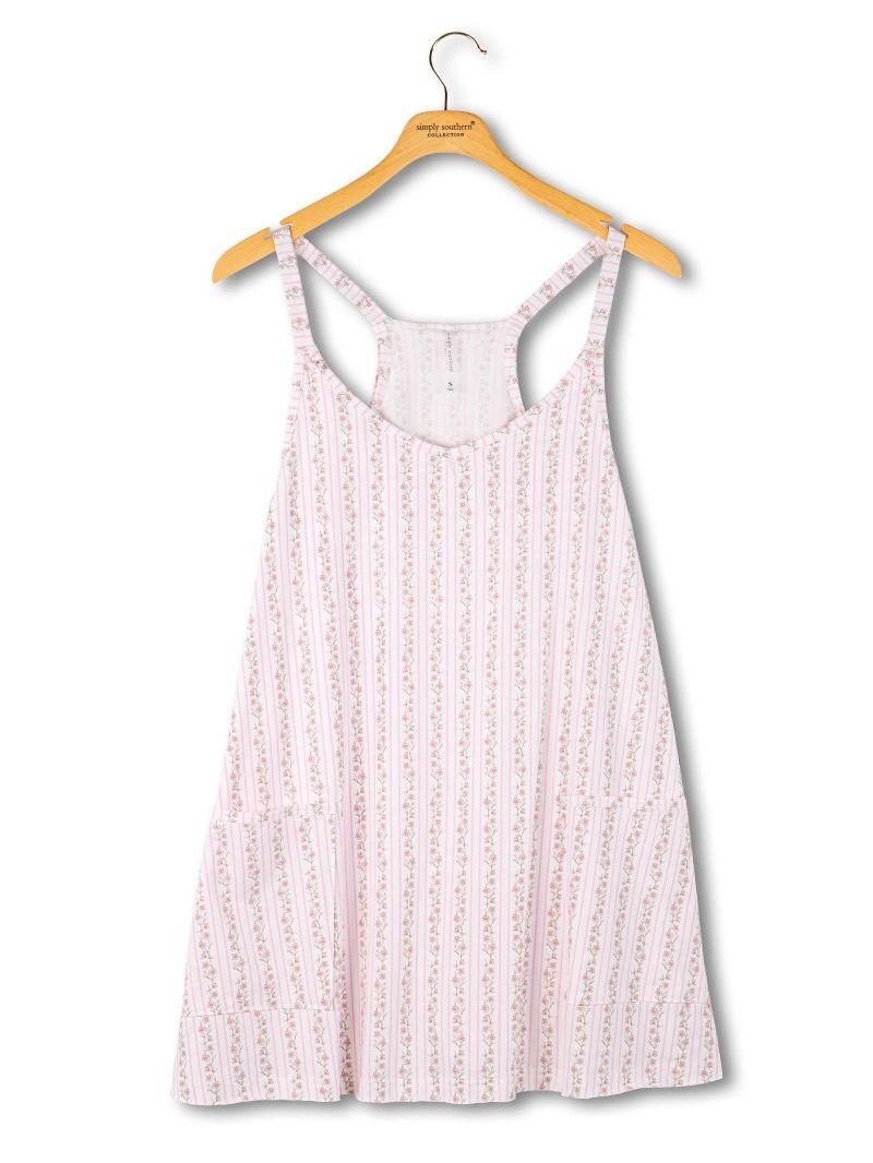 Tara Sleeveless Romper Dress - Blush Stripe