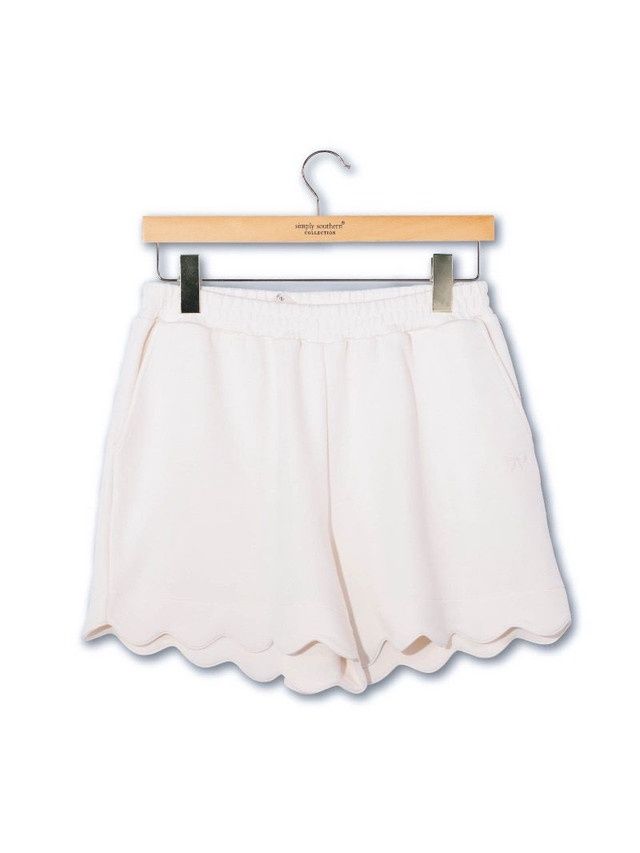Scalloped Shorts - Pearl