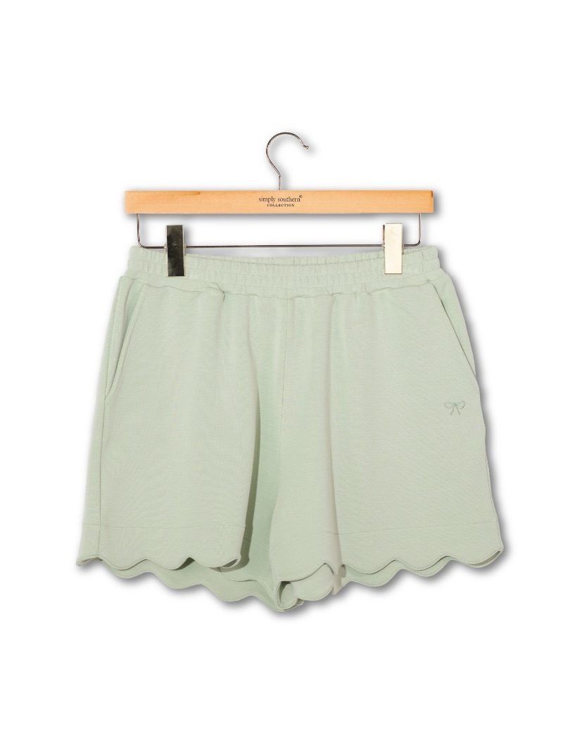 Scalloped Shorts - Sage