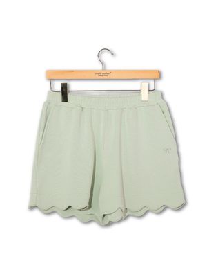Scalloped Shorts - Sage