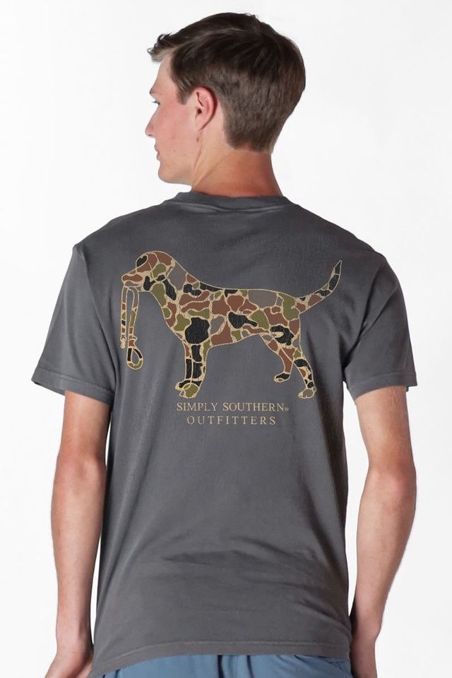 Men's Dog Camo Mineral Washed Short Sleeve T-Shirt- Graphite