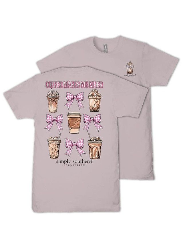 Coffee And Bows Short Sleeve T-Shirt - Driftwood