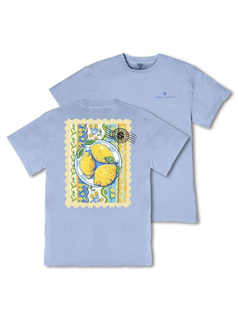 Lemon Mineral Washed Short Sleeve T-Shirt - FD Blue