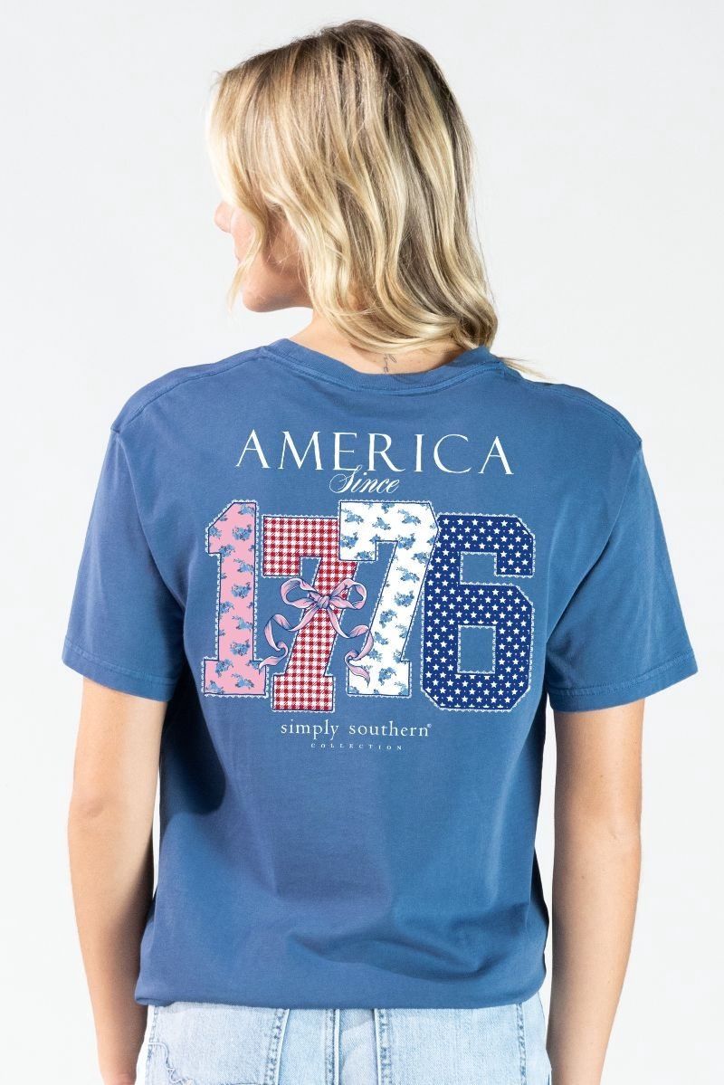 America 1776 Mineral Washed Short Sleeve T-Shirt - Overcast