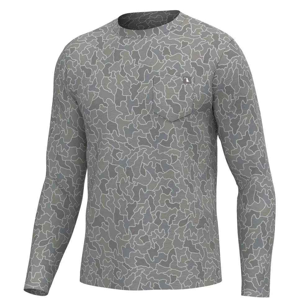 Long Sleeve Heather Blend Crew Shirt - Cobblestone Gray