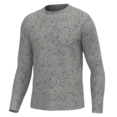 Long Sleeve Heather Blend Crew Shirt - Cobblestone Gray