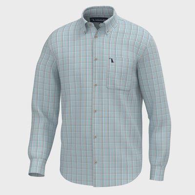 Buffkin Dress Shirt - Teal/Aqua/Salmon