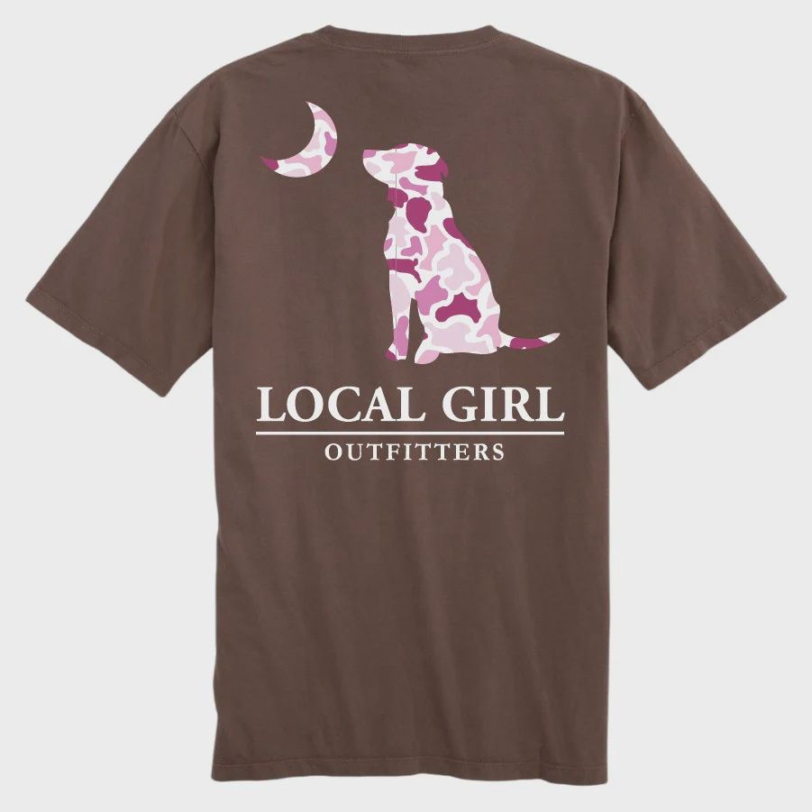 Pink LCF Dog &amp; Moon Short Sleeve Tee - Espresso