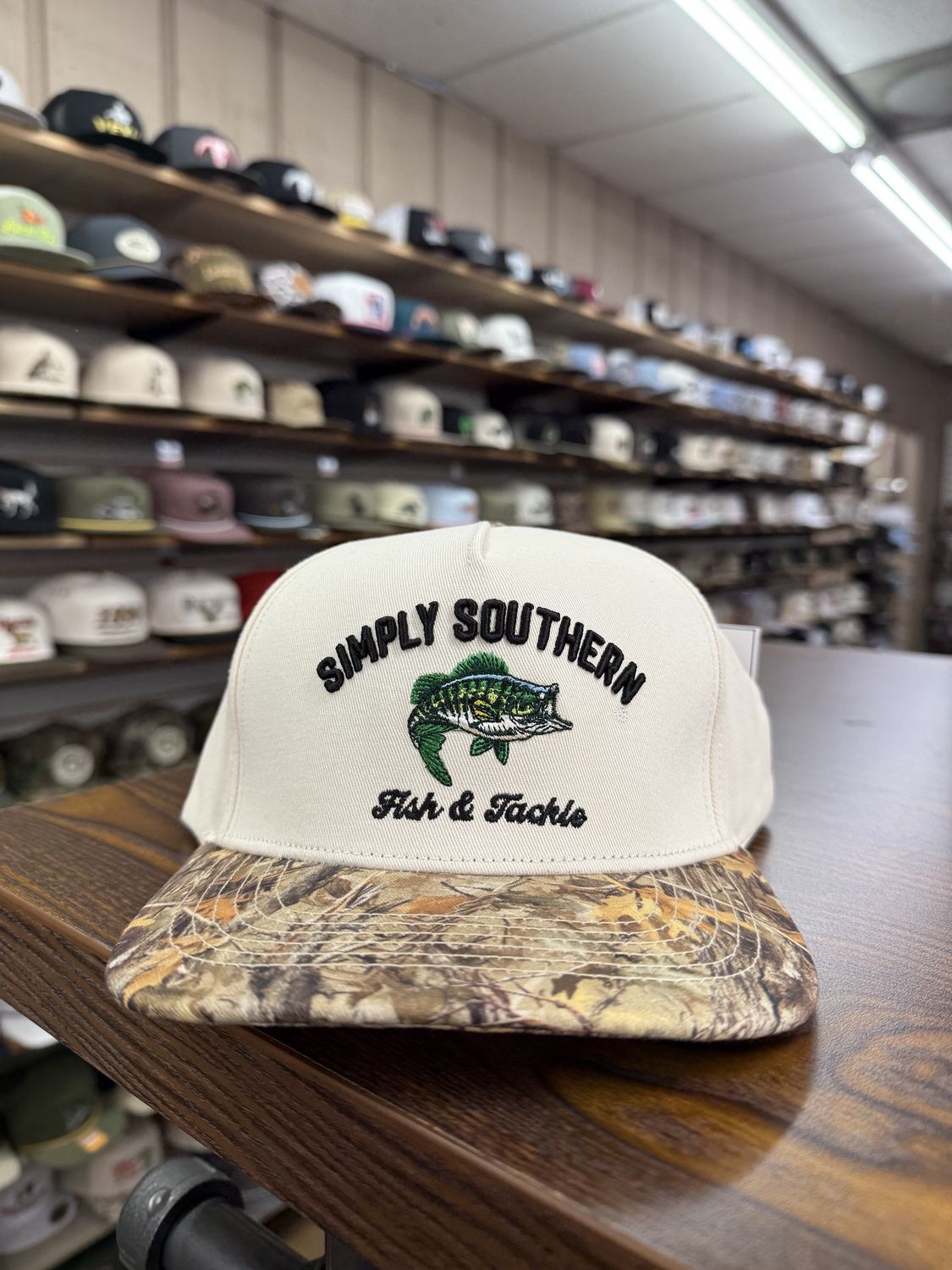 Fish And Tackle Trucker Hat- Fish Camo