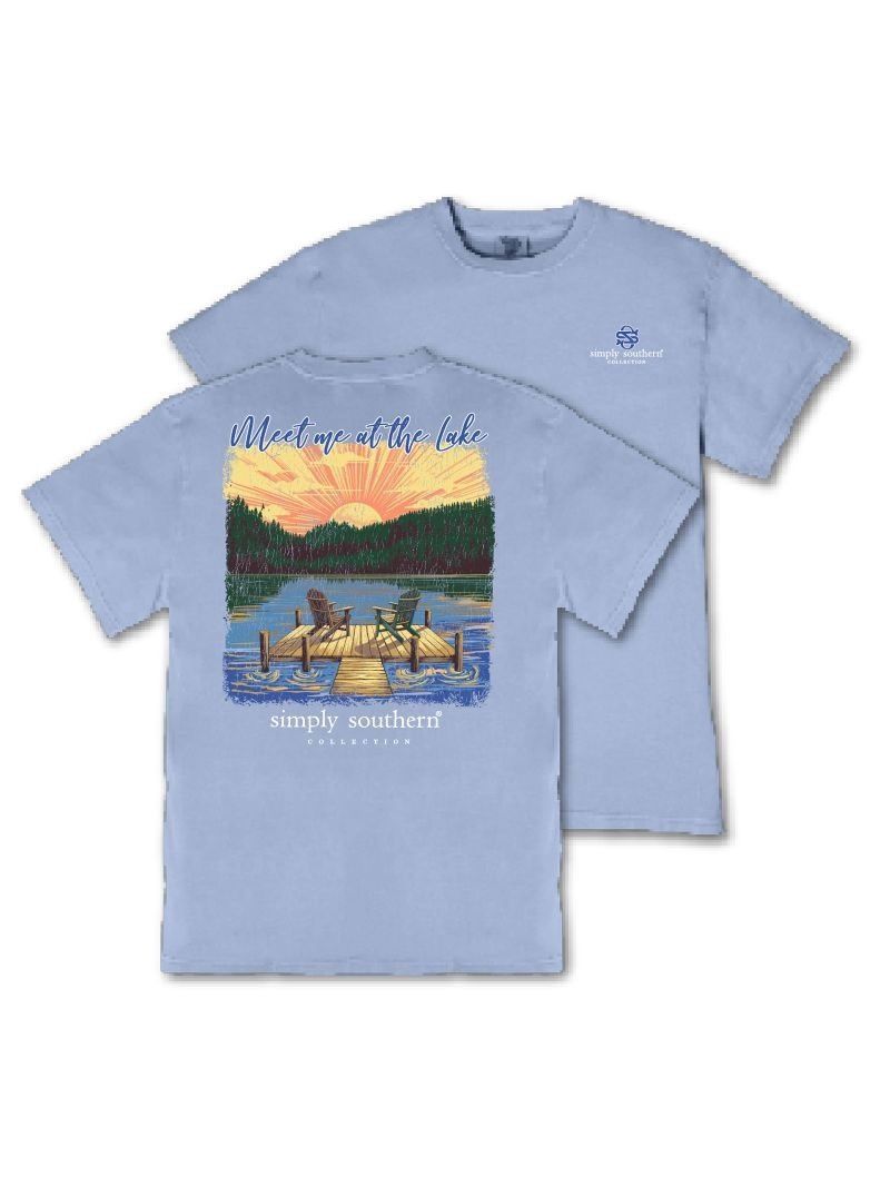 Lake Short Sleeve Mineral Washed T-Shirt - Faded Blue