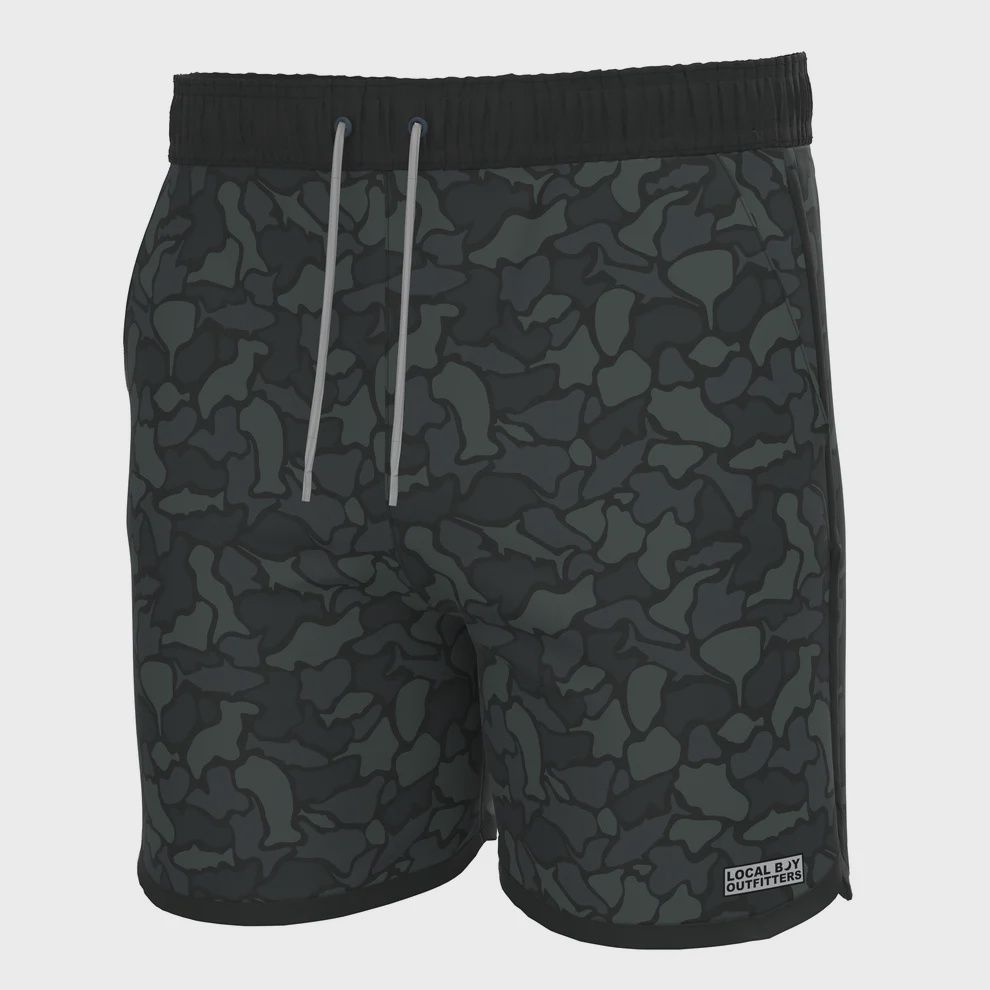 Wando Swim Trunks - Black Saltwater Camo