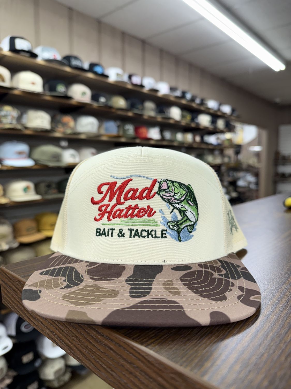 Bait &amp; Tackle 7 Panel Hat - Duck Camo/Natural