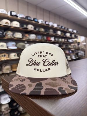 Blue Collar Dollar 7 Panel Hat - Duck Camo/Natural