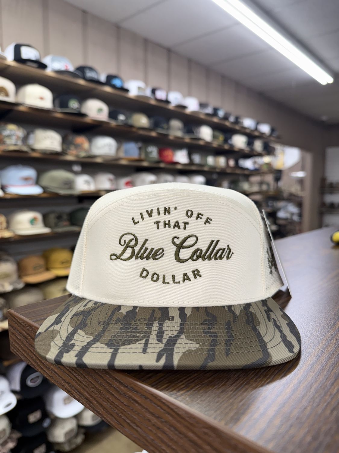 Blue Collar Dollar 7 Panel Hat - Bottomland/Natural