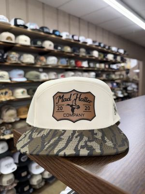 Duck Leather Patch 7 panel Hat - Bottomland/Natural