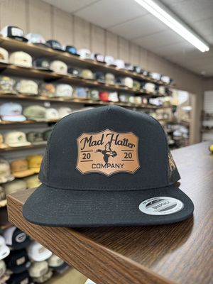 Duck Leather Patch Trucker Hat - Black