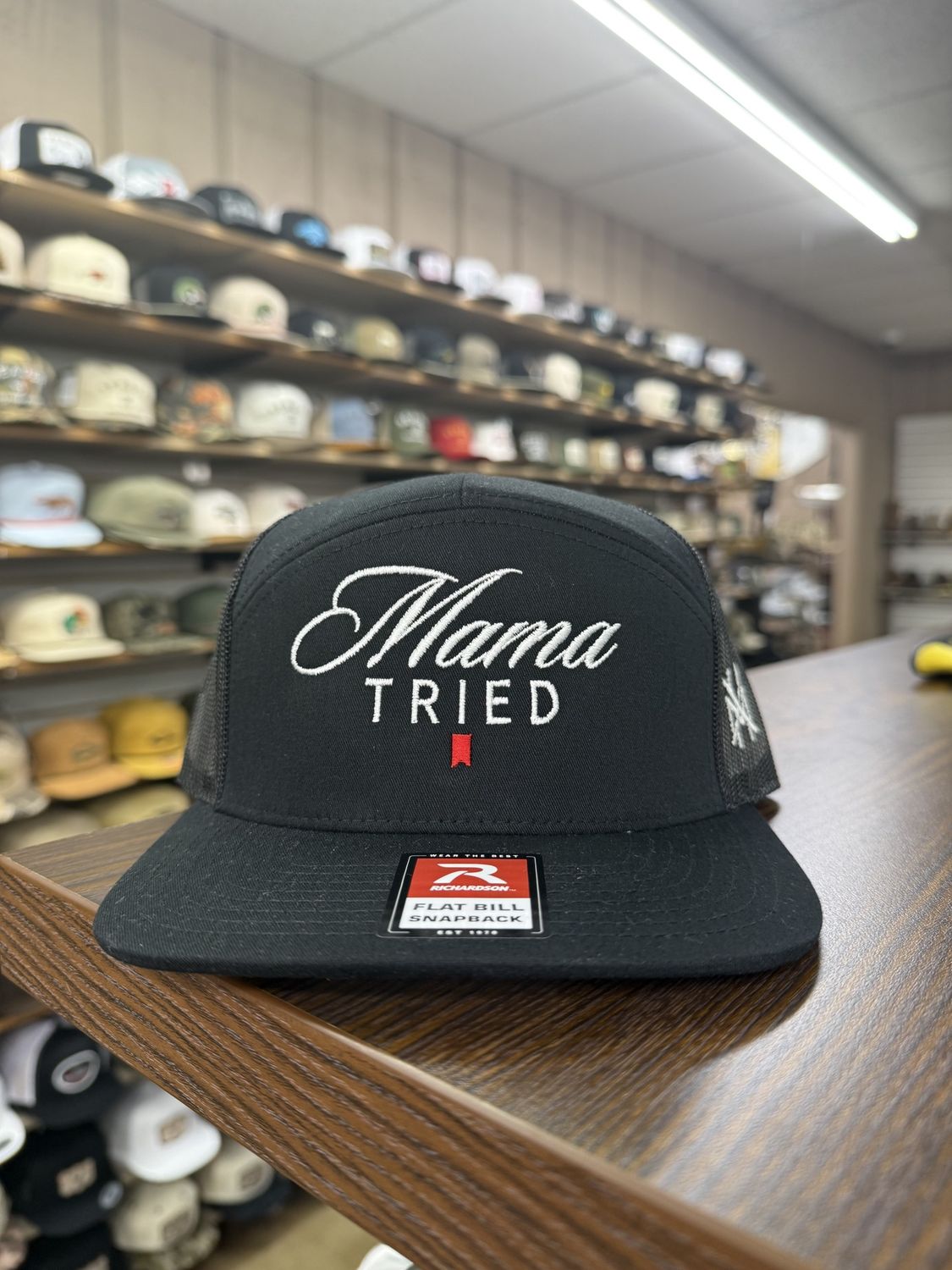 Mama Tried Ultra 7 Panel Hat - Black
