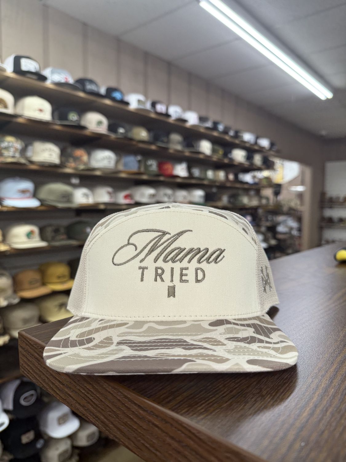 Mama Tried Ultra 7 Panel Hat - Field Camo