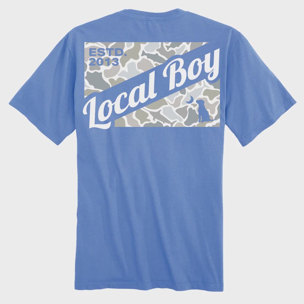 Youth Camo Flag Saltwater Short Sleeve Tee - Marina