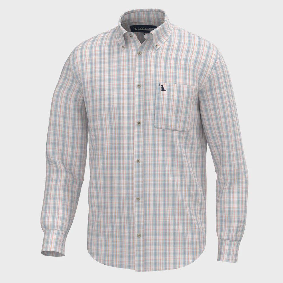 Youth Lee Dress Shirt - Lavender/Light Blue/Salmon