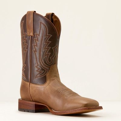 County Roads Wide Square Toe Cowboy Boot - Wheat Tan