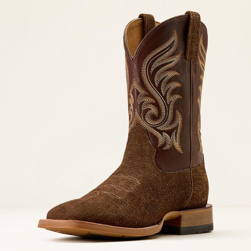 Cattle Call Wide Square Toe Boot - Antique Tan Hippo Print