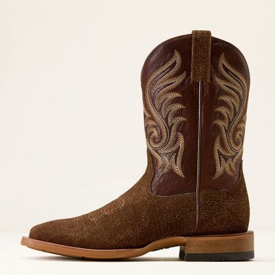 Cattle Call Wide Square Toe Boot - Antique Tan Hippo Print