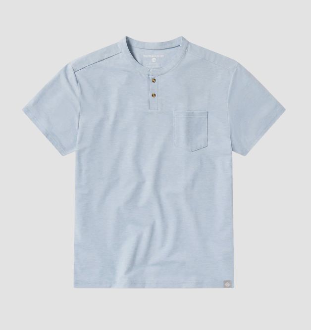 Max Comfort Short Sleeve Henley - Blue Pearl