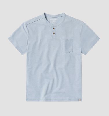 Max Comfort Short Sleeve Henley - Blue Pearl