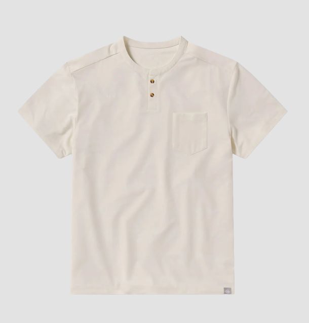 Max Comfort Short Sleeve Henley - Off White