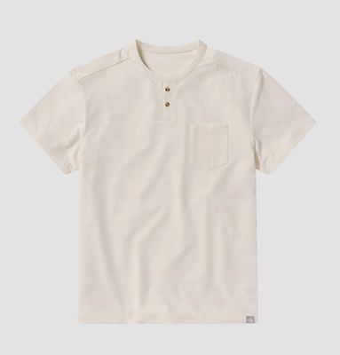 Max Comfort Short Sleeve Henley - Off White