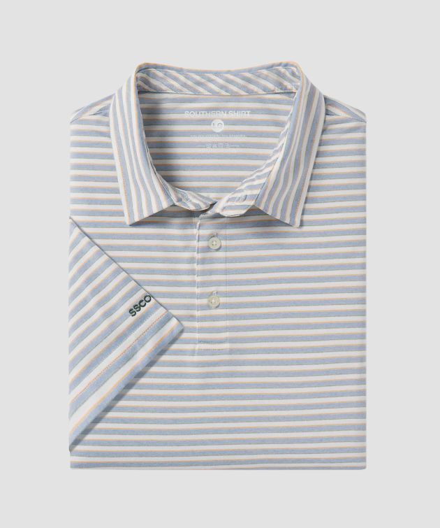 Cahaba Heather Stripe Polo - Hampton