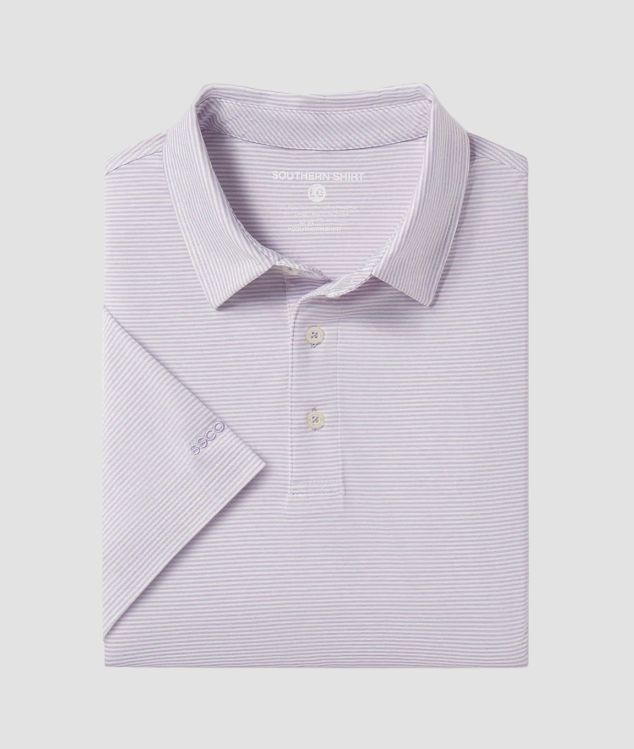 Heather Madison Stripe Polo - Orchid Petal