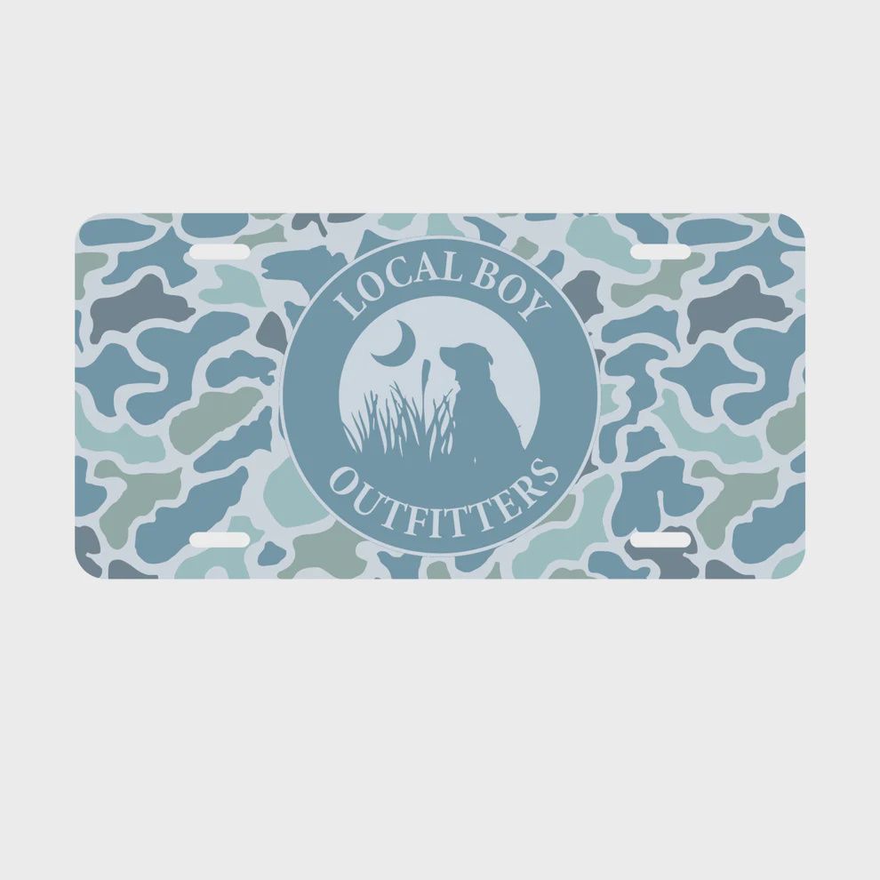 Dog &amp; Moon License Plate - Localflage Coast