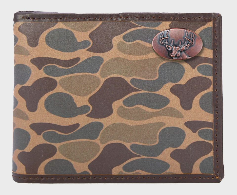 Old School Camo Bifold Passcase Wallet - Buck