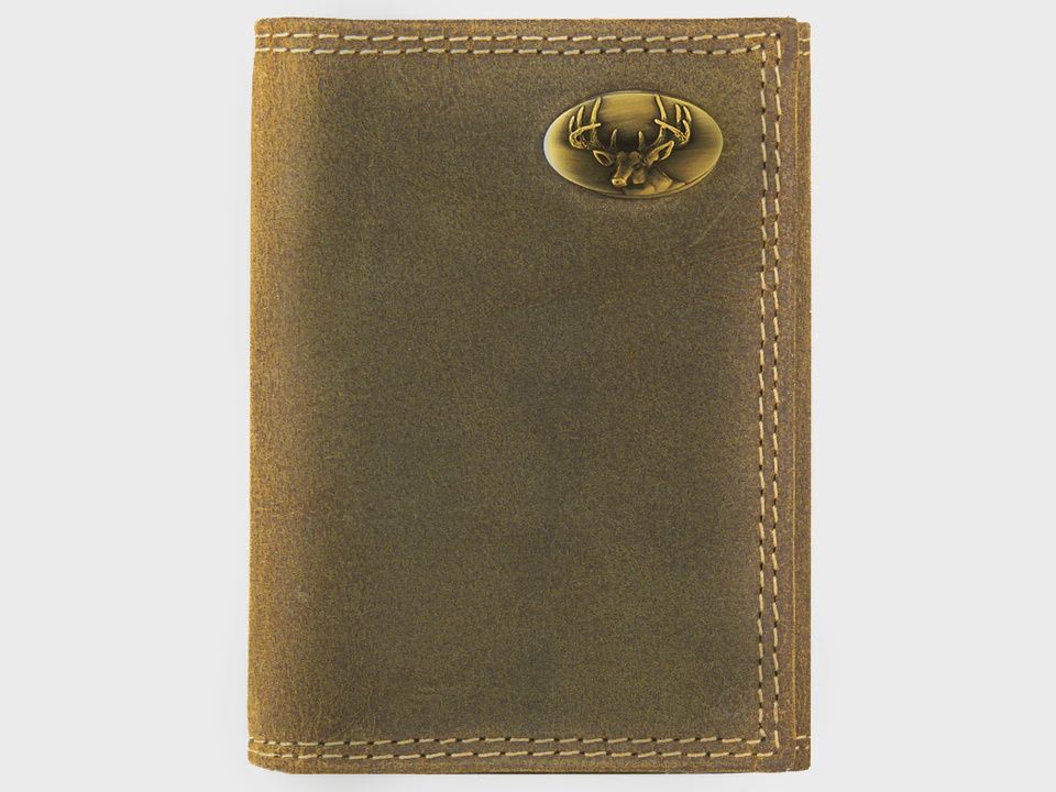 Vintage Tan Trifold Wallet - Buck