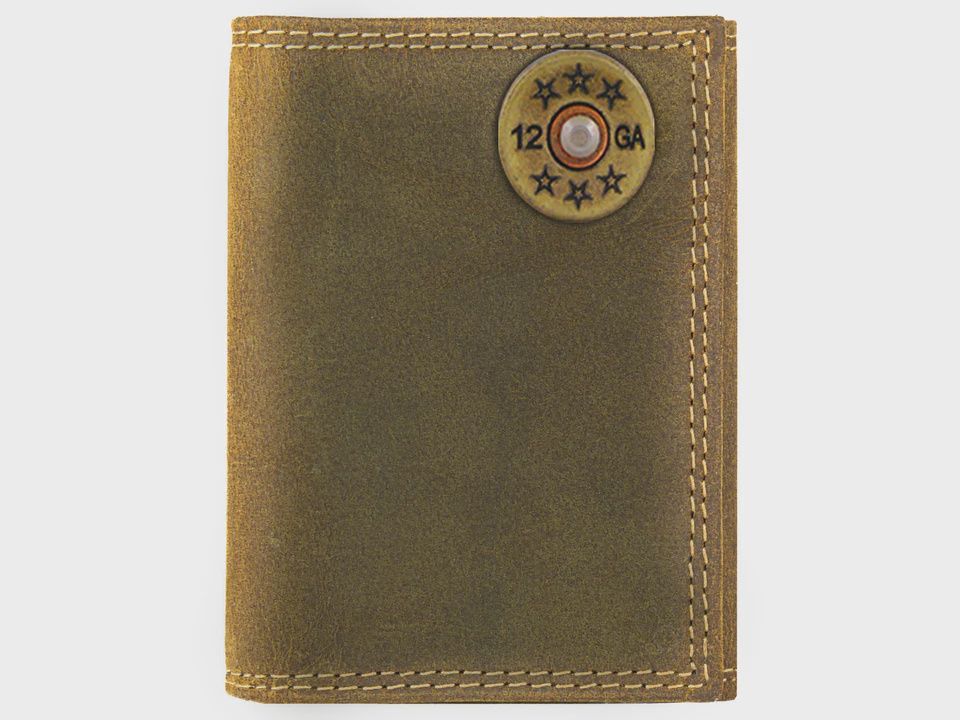 Vintage Tan Trifold Wallet - Shotshell