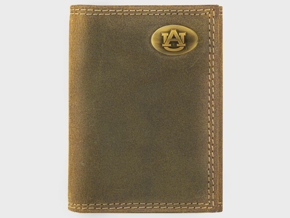 Vintage Tan Trifold Wallet - Auburn