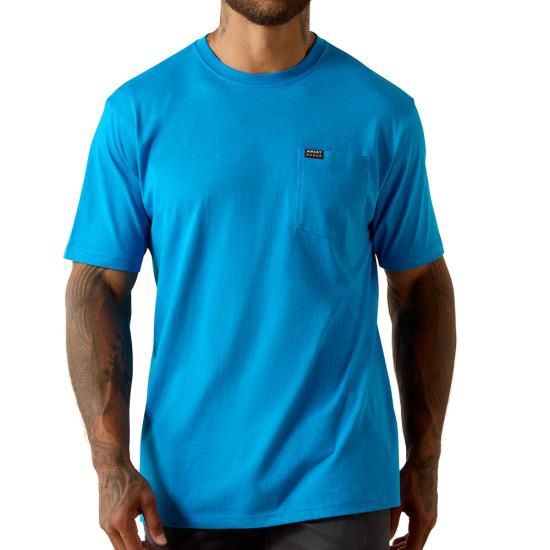 Rebar Cotton Strong Standard Pocket Tee Shirt - Methyl Blue Heather
